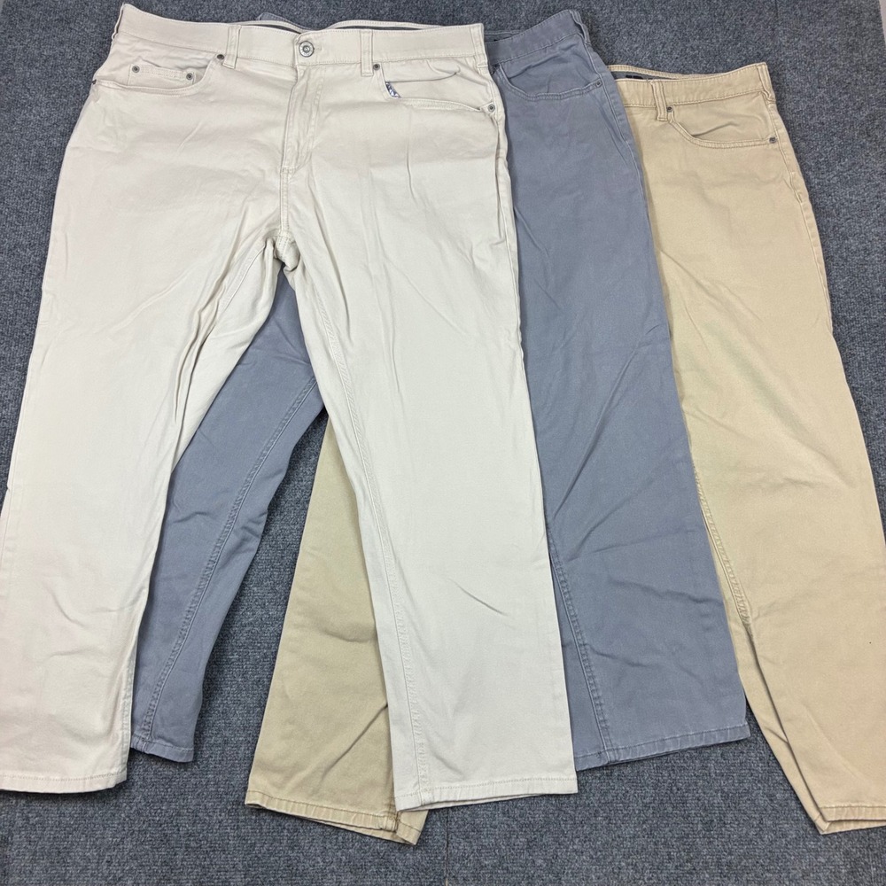 Iron Co Mens Pants Bundle of 3 Pairs Straight Leg Casual Chino Khaki Size 38x30